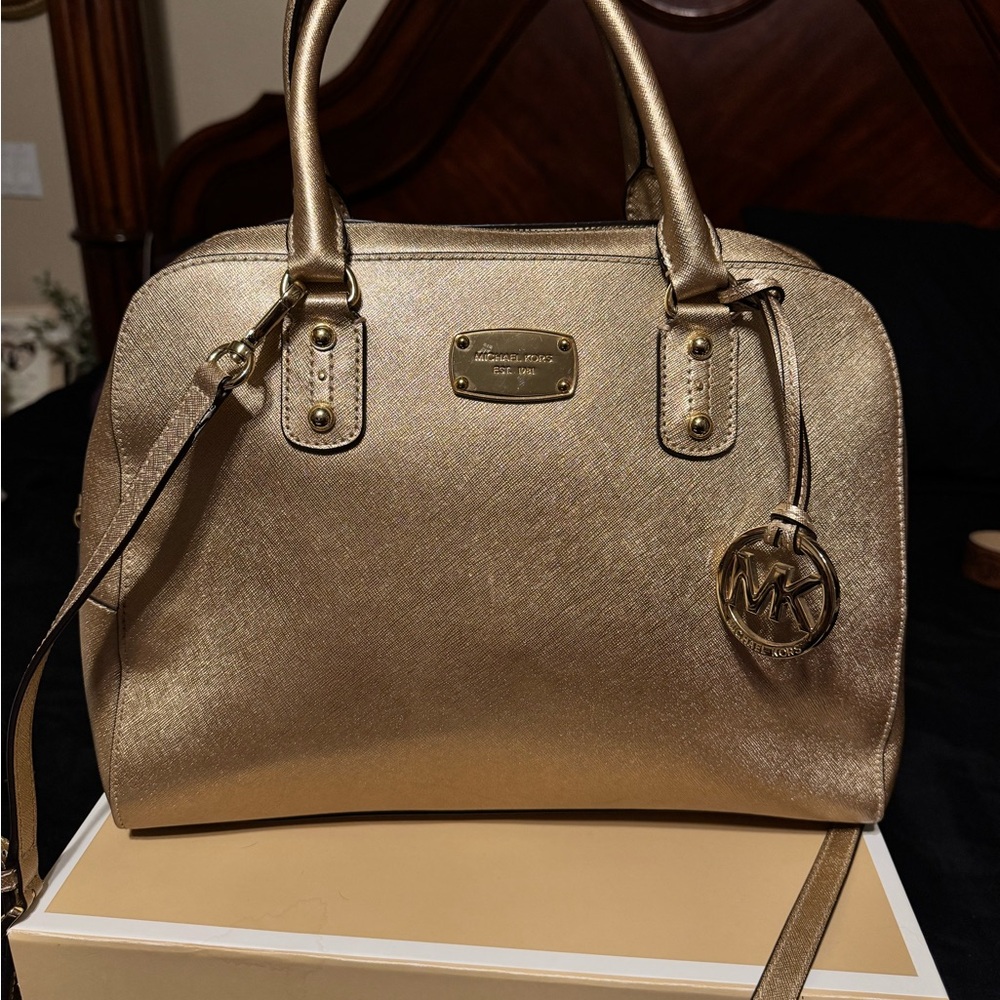 Michael Kors Metallic Gold Satchel